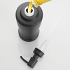 image:imagemDesign Metal Bathroom Vanity Countertop Accessory Set  Includes Refillable Soap Dispenser Divided Toothbrush Stand Tumbler Rinsing Cup Vivi Collection Set of 3 Matte Black