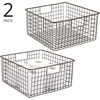 image:imagemDesign Metal Wire Bathroom Storage Basket Organizer with Handles  Organize MasterGuest Bathrooms Linen Hallway or Entryway Closets Bedroom Laundry Room Concerto Collection  2 Pack  Bronze