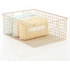 image:imagemDesign Metal Wire Bathroom Storage Basket Organizer with Handles  Organize MasterGuest Bathrooms Linen Hallway or Entryway Closets Bedroom Laundry Room Concerto Collection 4 Pack Soft Brass