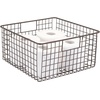 image:imagemDesign Metal Wire Bathroom Storage Basket Organizer with Handles  Organize MasterGuest Bathrooms Linen Hallway or Entryway Closets Bedroom Laundry Room Concerto Collection  2 Pack  Bronze