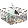 image:imagemDesign Metal Wire Bathroom Storage Basket Organizer with Handles  Organize MasterGuest Bathrooms Linen Hallway or Entryway Closets Bedroom Laundry Room Concerto Collection  2 Pack  Bronze