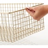 image:imagemDesign Metal Wire Bathroom Storage Basket Organizer with Handles  Organize MasterGuest Bathrooms Linen Hallway or Entryway Closets Bedroom Laundry Room Concerto Collection 4 Pack Soft Brass