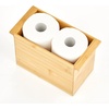 image:imagemDesign Natural Bamboo Bathroom Toliet Roll Holder Storage Organizer Basket Bin Use in Bathroom On Toilet Tanks  Builtin Handles  Holds 4 Rolls of Toilet Paper  Natural