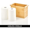 image:imagemDesign Natural Bamboo Bathroom Toliet Roll Holder Storage Organizer Basket Bin Use in Bathroom On Toilet Tanks  Builtin Handles  Holds 4 Rolls of Toilet Paper  Natural