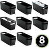 image:imagemDesign Plastic Bathroom Bin with Handles  Storage Organizer for Vanity Countertop  Hold Soap Body Wash Shampoo Lotion Conditioner Hand Towels  Aura Collection  8 Pack  16 Long Black