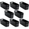 image:imagemDesign Plastic Bathroom Bin with Handles  Storage Organizer for Vanity Countertop  Hold Soap Body Wash Shampoo Lotion Conditioner Hand Towels  Aura Collection  8 Pack  16 Long Black