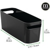 image:imagemDesign Plastic Bathroom Bin with Handles  Storage Organizer for Vanity Countertop  Hold Soap Body Wash Shampoo Lotion Conditioner Hand Towels  Aura Collection  8 Pack  16 Long Black