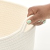 image:imagemDesign Rustic Casual Woven Cotton Rope Bathroom Basket with Handles  Storage Organizer Set for Countertop Floor Closet or Vanity  Holds Toilet Paper Towels or Magazines  Set of 3 White