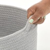 image:imagemDesign Rustic Casual Woven Cotton Rope Bathroom Basket with Handles  Storage Organizer Set for Countertop Floor Closet or Vanity  Holds Toilet Paper Towels or Magazines  Set of 3 Gray