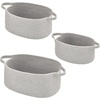image:imagemDesign Rustic Casual Woven Cotton Rope Bathroom Basket with Handles  Storage Organizer Set for Countertop Floor Closet or Vanity  Holds Toilet Paper Towels or Magazines  Set of 3 Gray