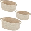 image:imagemDesign Rustic Casual Woven Cotton Rope Bathroom Basket with Handles  Storage Organizer Set for Countertop Floor Closet or Vanity  Holds Toilet Paper Towels or Magazines  Set of 3 Brown