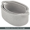image:imagemDesign Rustic Casual Woven Cotton Rope Bathroom Basket with Handles  Storage Organizer Set for Countertop Floor Closet or Vanity  Holds Toilet Paper Towels or Magazines  Set of 3 Gray