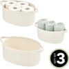 image:imagemDesign Rustic Casual Woven Cotton Rope Bathroom Basket with Handles  Storage Organizer Set for Countertop Floor Closet or Vanity  Holds Toilet Paper Towels or Magazines  Set of 3 White