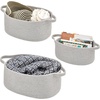 image:imagemDesign Rustic Casual Woven Cotton Rope Bathroom Basket with Handles  Storage Organizer Set for Countertop Floor Closet or Vanity  Holds Toilet Paper Towels or Magazines  Set of 3 Gray