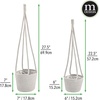 image:imagemDesign Rustic Casual Woven Cotton Rope Hanging Indoor Planter Baskets with Knotted Loop Handle  Bohemian Holder for Flowers Plants Greenery Succulents Vases and Pots  Set of 2  Dark Gray