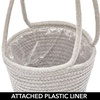 image:imagemDesign Rustic Casual Woven Cotton Rope Hanging Indoor Planter Baskets with Knotted Loop Handle  Bohemian Holder for Flowers Plants Greenery Succulents Vases and Pots  Set of 2  Dark Gray