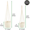 image:imagemDesign Rustic Casual Woven Cotton Rope Hanging Indoor Planter Baskets with Knotted Loop Handle  Bohemian Holder for Flowers Plants Greenery Succulents Vases and Pots  Set of 2  White