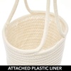 image:imagemDesign Rustic Casual Woven Cotton Rope Hanging Indoor Planter Baskets with Knotted Loop Handle  Bohemian Holder for Flowers Plants Greenery Succulents Vases and Pots  Set of 2  White