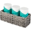 image:imagemDesign Rustic Farmhouse Woven Toilet Paper Holder Basket  Small Storage Organizer Tank Topper for Bathroom Counter or Top of Toilet  Holds 3 Rolls of Toilet Paper  Gray OmbreGrey Ombre