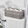 image:imagemDesign Rustic Farmhouse Woven Toilet Paper Holder Basket  Small Storage Organizer Tank Topper for Bathroom Counter or Top of Toilet  Holds 3 Rolls of Toilet Paper  Gray OmbreGrey Ombre