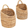 image:imagemDesign Woven Banana Bark Hanging Wall Storage Basket for Flowers amp Essentials Decorative Boho Mounted Organizer for Pantry Closet Bathroom and The Door  Set of 2  NaturalTan