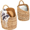 image:imagemDesign Woven Banana Bark Hanging Wall Storage Basket for Flowers amp Essentials Decorative Boho Mounted Organizer for Pantry Closet Bathroom and The Door  Set of 2  NaturalTan