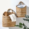 image:imagemDesign Woven Banana Bark Hanging Wall Storage Basket for Flowers amp Essentials Decorative Boho Mounted Organizer for Pantry Closet Bathroom and The Door  Set of 2  NaturalTan