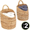 image:imagemDesign Woven Banana Bark Hanging Wall Storage Basket for Flowers amp Essentials Decorative Boho Mounted Organizer for Pantry Closet Bathroom and The Door  Set of 2  NaturalTan