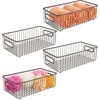 image:imagemDesign Metal Bathroom Storage Organizer Basket Bin  Farmhouse Wire Grid Design  for Cabinets Shelves Closets Vanity Countertops Bedrooms Under Sinks  Large 4 Pack  Bronze