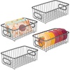 image:imagemDesign Metal Bathroom Storage Organizer Basket Bin  Modern Wire Grid Design  for Organization in Cabinets Shelves Closets on Countertops Bedroom Under Sink  Small 4 Pack  Graphite Gray
