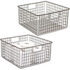 image:imagemDesign Metal Wire Bathroom Storage Basket Organizer with Handles  Organize MasterGuest Bathrooms Linen Hallway or Entryway Closets Bedroom Laundry Room Concerto Collection  2 Pack  Bronze