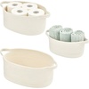 image:imagemDesign Rustic Casual Woven Cotton Rope Bathroom Basket with Handles  Storage Organizer Set for Countertop Floor Closet or Vanity  Holds Toilet Paper Towels or Magazines  Set of 3 White