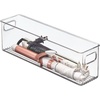 image:imagemDesign Plastic Bathroom Organizer  Storage Holder Bin with Handles for Vanity Cupboard Cabinet Shelf Linen or Hallway Closets Holds Styling Tools Beauty Products or Toiletries  2 Pack  Clear