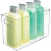 image:imagemDesign Plastic Storage Organizer Bin With Handle for Bathroom Vanity or Accessories  Under Sink Cabinet Closet Shelf Organization  Ligne Collection Clear12 x 6 x 8 Pack of 1