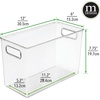 image:imagemDesign Plastic Storage Organizer Bin With Handle for Bathroom Vanity or Accessories  Under Sink Cabinet Closet Shelf Organization  Ligne Collection Clear12 x 6 x 8 Pack of 1