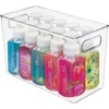 image:imagemDesign Plastic Storage Organizer Bin With Handle for Bathroom Vanity or Accessories  Under Sink Cabinet Closet Shelf Organization  Ligne Collection Clear12 x 6 x 8 Pack of 1