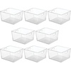 image:imagemDesign Plastic Storage Organizer Bin With Handle for Bathroom Vanity or Accessories  Under Sink Cabinet Closet Shelf Organization  Ligne Collection Clear12 x 10 x 8 Pack of 8