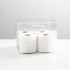 image:imagemDesign Plastic Storage Organizer Bin With Handle for Bathroom Vanity or Accessories  Under Sink Cabinet Closet Shelf Organization  Ligne Collection Clear10 x 10 x 8 Pack of 1