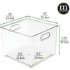 image:imagemDesign Plastic Storage Organizer Bin With Handle for Bathroom Vanity or Accessories  Under Sink Cabinet Closet Shelf Organization  Ligne Collection Clear10 x 10 x 8 Pack of 1