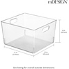 image:imagemDesign Plastic Storage Organizer Bin With Handle for Bathroom Vanity or Accessories  Under Sink Cabinet Closet Shelf Organization  Ligne Collection Clear12 x 10 x 8 Pack of 8