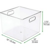 image:imagemDesign Plastic Storage Organizer Bin With Handle for Bathroom Vanity or Accessories  Under Sink Cabinet Closet Shelf Organization  Ligne Collection Clear10 x 10 x 8 Pack of 1
