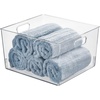 image:imagemDesign Plastic Storage Organizer Bin With Handle for Bathroom Vanity or Accessories  Under Sink Cabinet Closet Shelf Organization  Ligne Collection Clear12 x 10 x 8 Pack of 8