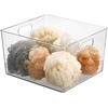 image:imagemDesign Plastic Storage Organizer Bin With Handle for Bathroom Vanity or Accessories  Under Sink Cabinet Closet Shelf Organization  Ligne Collection Clear12 x 10 x 8 Pack of 8