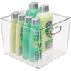 image:imagemDesign Plastic Storage Organizer Bin With Handle for Bathroom Vanity or Accessories  Under Sink Cabinet Closet Shelf Organization  Ligne Collection Clear10 x 10 x 8 Pack of 1