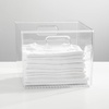 image:imagemDesign Deep Plastic Stackable Storage Organizer Container Bin Hallway Bedroom Linen Coat and Entryway Closet Organization  Holds Clothing Blankets Accessories  Ligne Collection  Clear12 x 10 x 8 Pack of 1