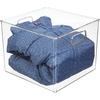 image:imagemDesign Deep Plastic Stackable Storage Organizer Container Bin Hallway Bedroom Linen Coat and Entryway Closet Organization  Holds Clothing Blankets Accessories  Ligne Collection  Clear10 x 10 x 8 Pack of 2