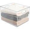 image:imagemDesign Deep Plastic Stackable Storage Organizer Container Bin Hallway Bedroom Linen Coat and Entryway Closet Organization  Holds Clothing Blankets Accessories  Ligne Collection  Clear12 x 10 x 8 Pack of 1