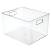 image:imagemDesign Deep Plastic Stackable Storage Organizer Container Bin Hallway Bedroom Linen Coat and Entryway Closet Organization  Holds Clothing Blankets Accessories  Ligne Collection  Clear12 x 10 x 8 Pack of 1