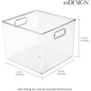 image:imagemDesign Deep Plastic Stackable Storage Organizer Container Bin Hallway Bedroom Linen Coat and Entryway Closet Organization  Holds Clothing Blankets Accessories  Ligne Collection  Clear10 x 10 x 8 Pack of 2