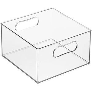 image:imagemDesign Deep Plastic Stackable Storage Organizer Container Bin Hallway Bedroom Linen Coat and Entryway Closet Organization  Holds Clothing Blankets Accessories  Ligne Collection  Clear10 x 10 x 6 Pack of 1